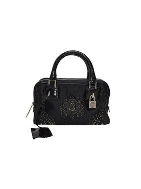 Loewe Mini Amazona Mini Andbag Satin Beads Crystal Black Silver